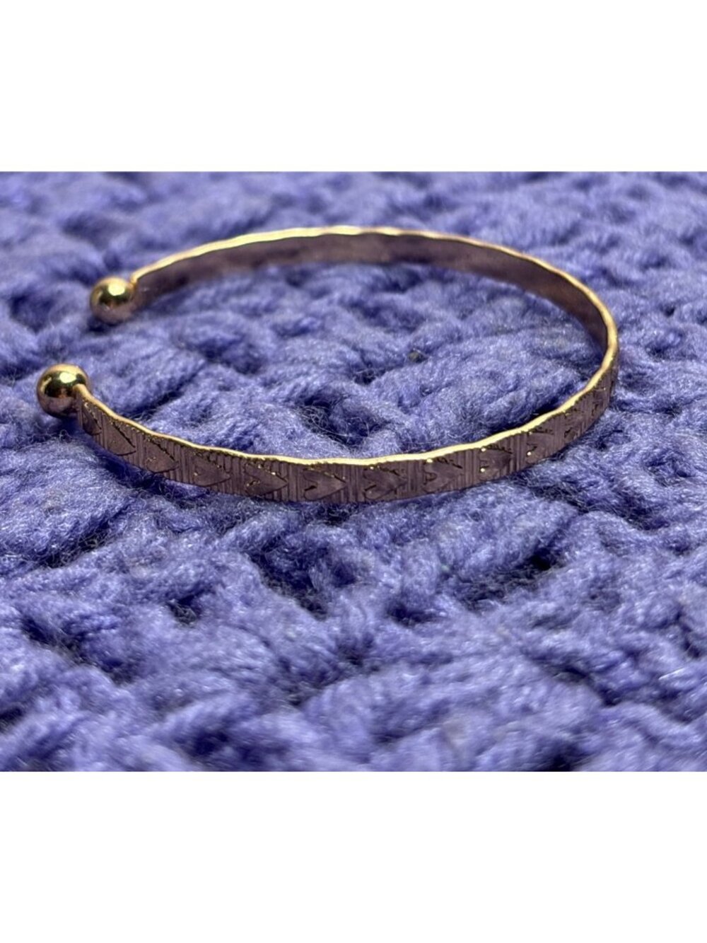 Goldtone Hearts Cuff Bracelet 7 inches - Picture 2 of 4